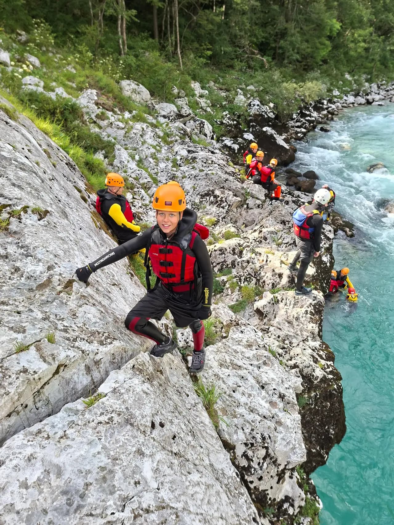 Body rafting in the emerald Soča River